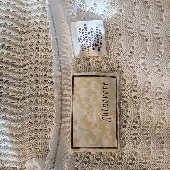 Guinevere Anthropologie women XS crochet 3/4 sleeve smocked waist lace - Picture 6 of 6